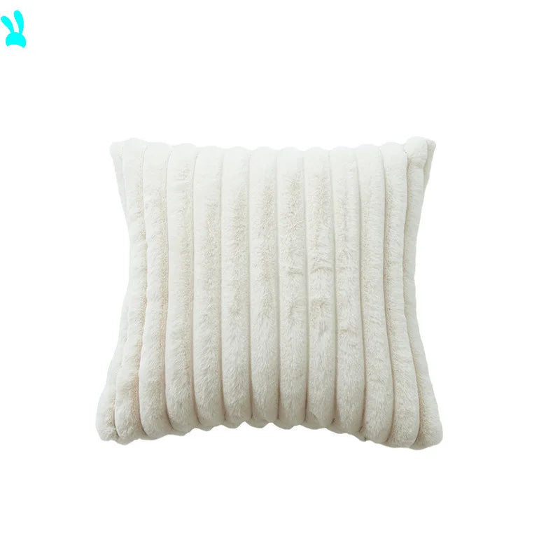 Double Sided Wide Edge Thick Soft Plush Cushion Covers Vintage Solid Color Pillowcase  Decorative pillows for sofa