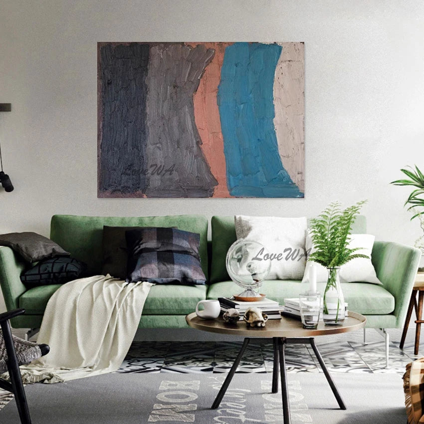 Art Canvas Handmade Contemporary Painting Large Size Acrylic Design Wall Picture Abstraction Frameless Decorative Items For Cafe