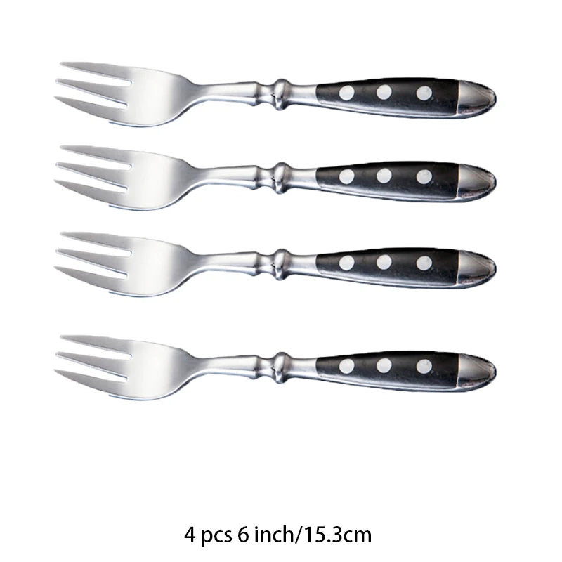 Classic Elegant Stainless Steel Cutlery Set Fork Spoon Knife Full  Dinning Fork Steak Knife Teaspoon Creative Dinnerware Set