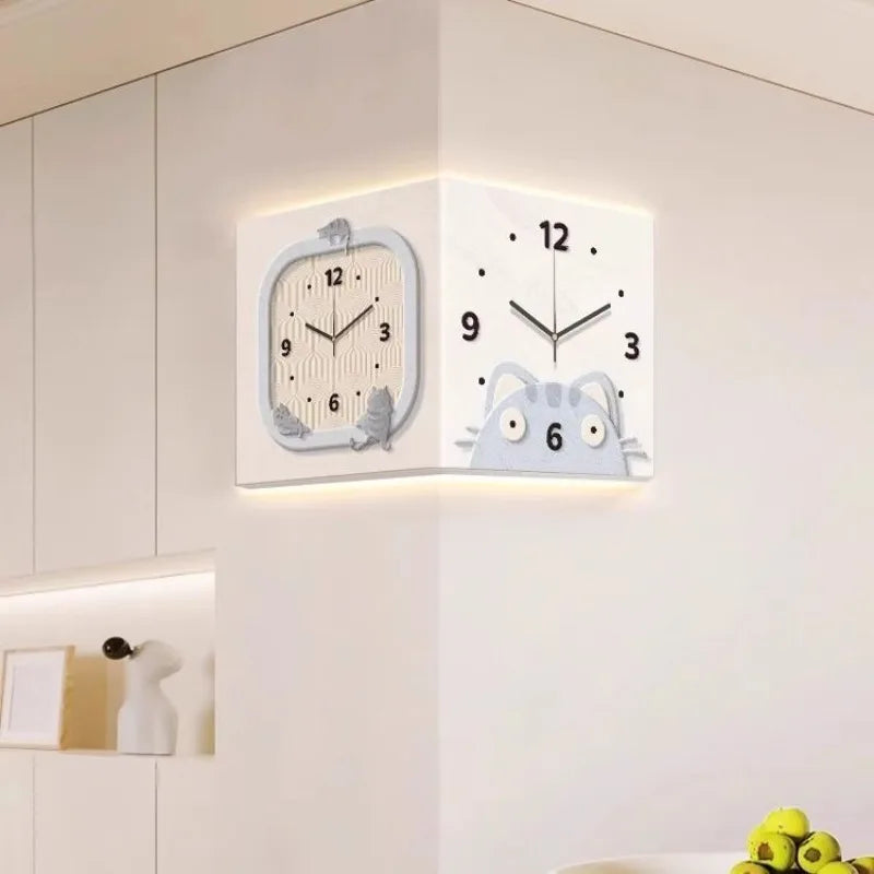 Silent Corner Wall Clock Modern Wall Watch Large Interior Watches Luxury Living Room Decor Elegant Home Decoration Home Decor