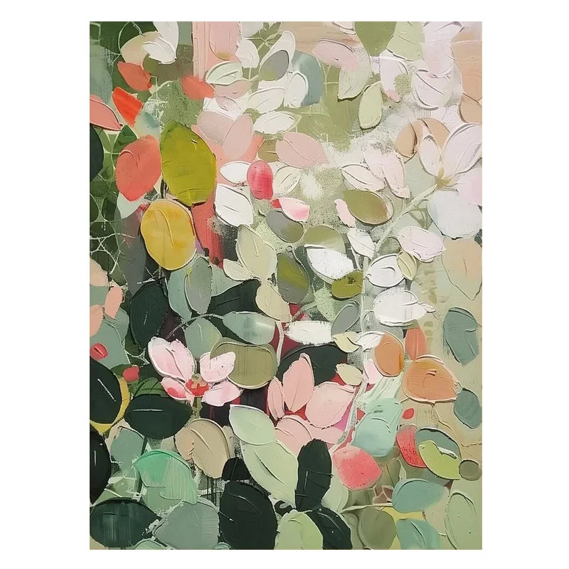 Huge Thick Textured Knife Painted Flower Plants Painting 100% Handmade Abstract Oil Painting Canvas Wall Art For Home Decoration