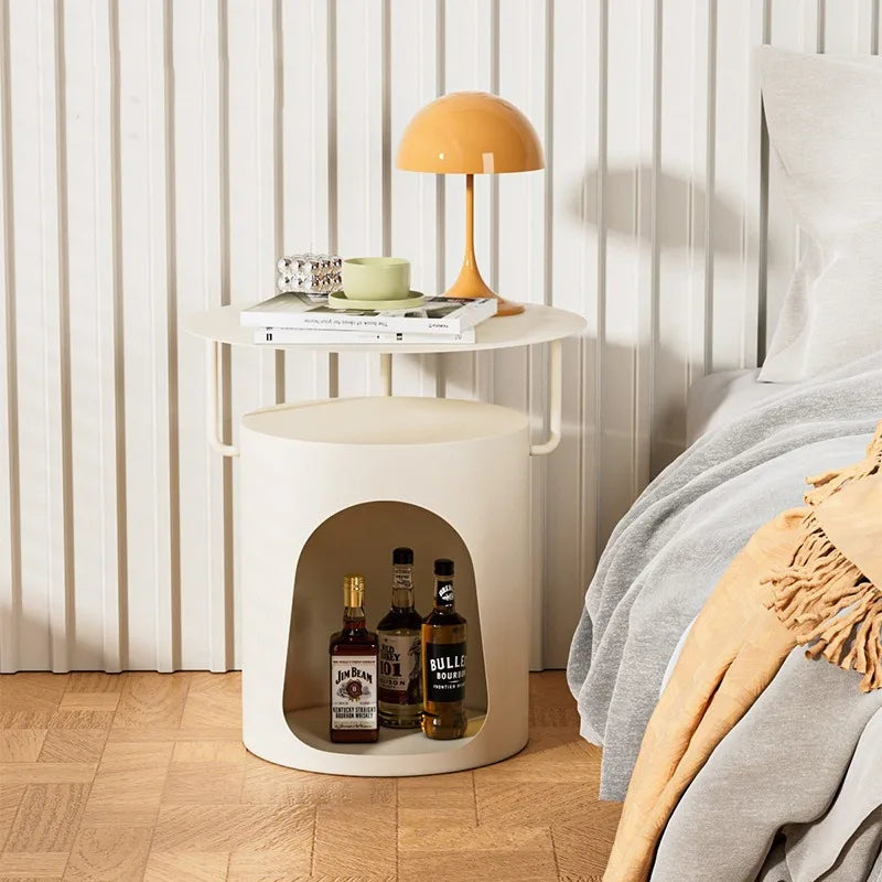 Luxurious Minimalist Iron Bedside Table with Pet Niche – view 3, modern home furniture