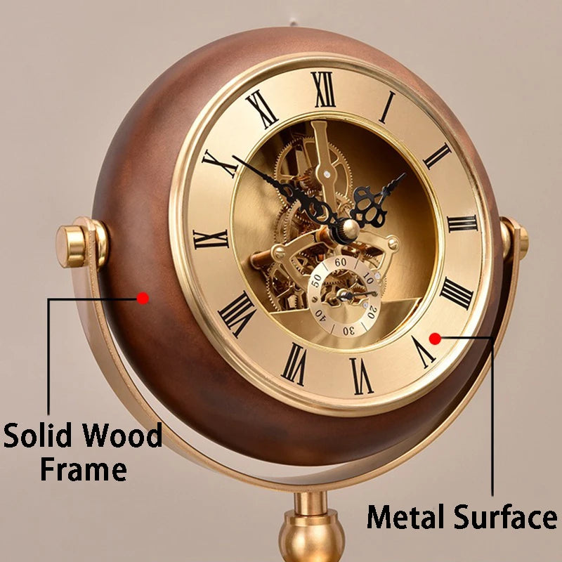 Retro Desk Clock Living Room Clocks Gear Silent Table Clock Antique Home Decoration Bedroom Watch Nordic Interior Accessories