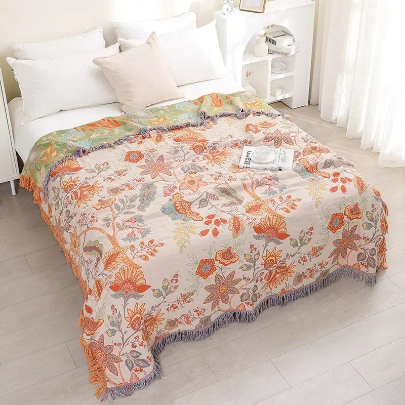 Japanese Cotton Double-sided Sofa Cover Throw Blanket For Bed Towel Cover Four Seasons General Quilt Bed Sheet Travel Blanket