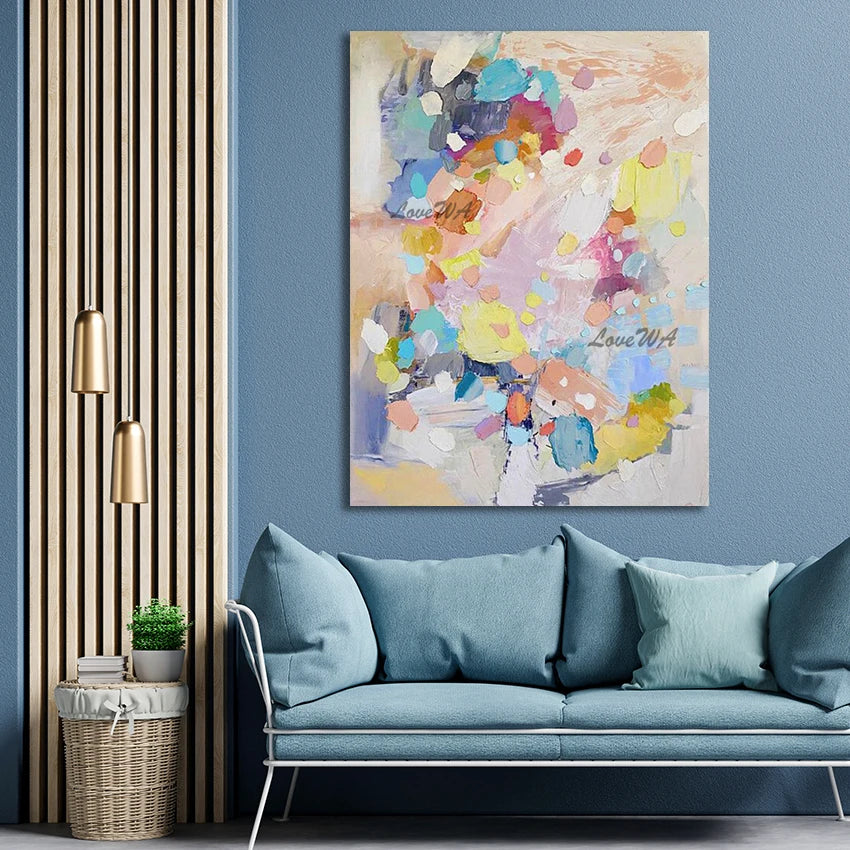 Colorful Design Art Textured Abstract Paintings, No Framed, Canvas Picture, Hot Selling, Living Room Interior Wall Decoration