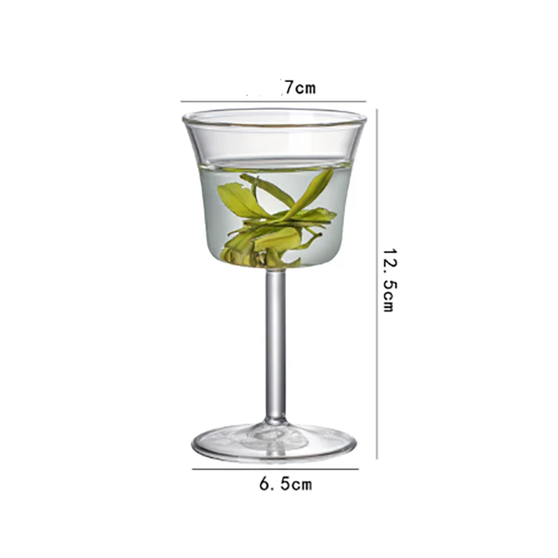 Transparent Glass Houkui Tea Cup Green Kung Fu Tea Glass Red Wine Glass Goblet Tea Tasting Cup Small Tea Cup Mini Wine Cups New