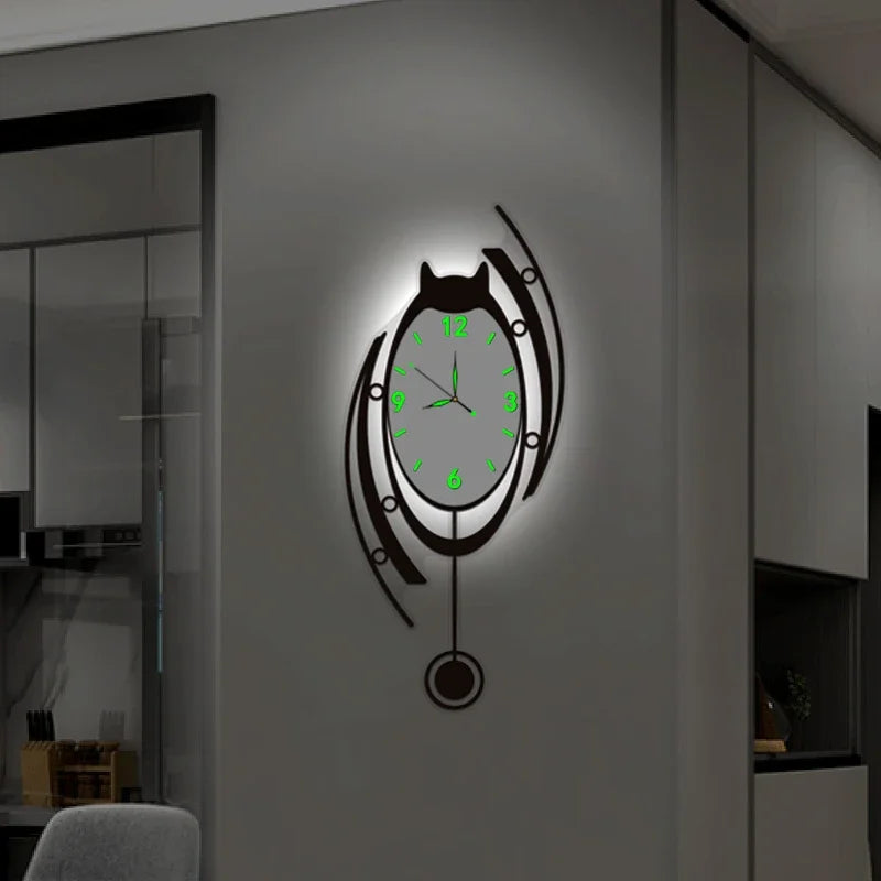 Large Acrylic Wall Clocks Luminous Silent Modern Art Clocks Wall Luxury Nordic Aesthetic Watches Elegant Clock Living Room