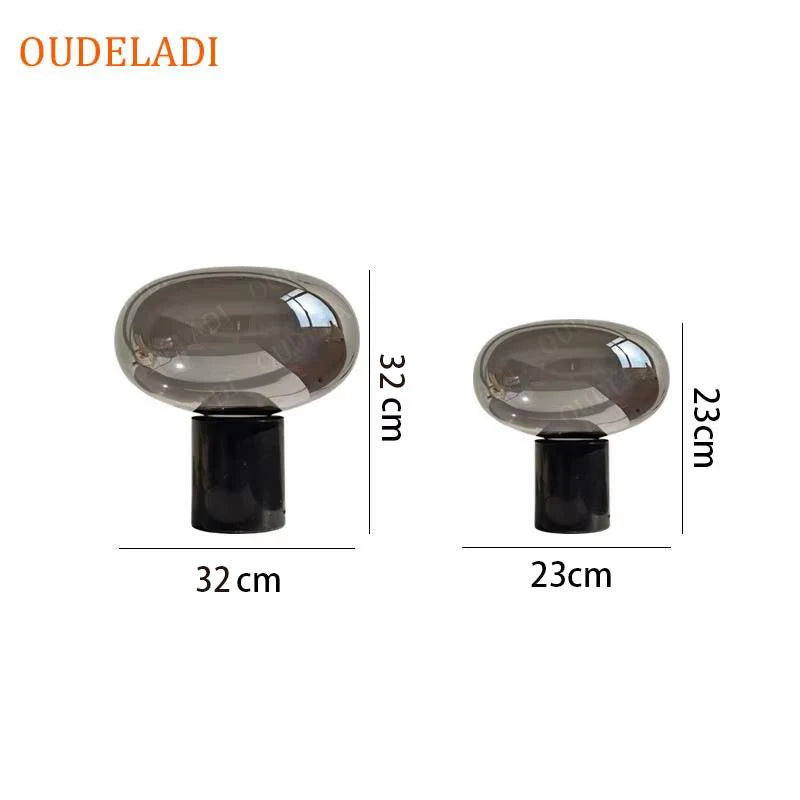 Postmodern Marble Glass Table Lamp Bedroom Decoration Beside Lamp Luxury Black Table Lamps for Living Room Study Desk Lamp