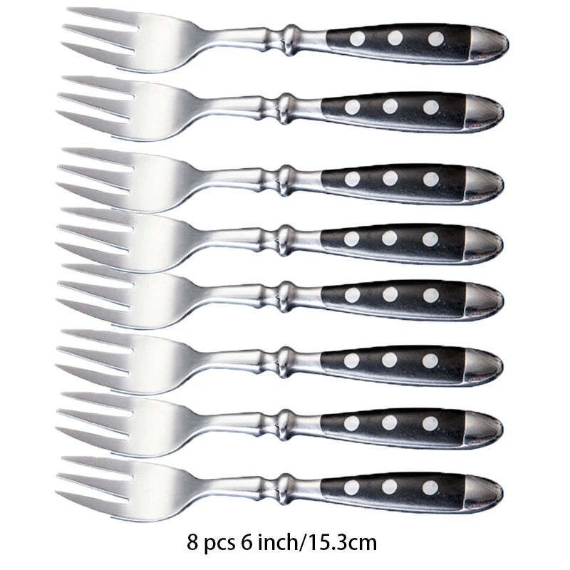 Classic Elegant Stainless Steel Cutlery Set Fork Spoon Knife Full  Dinning Fork Steak Knife Teaspoon Creative Dinnerware Set