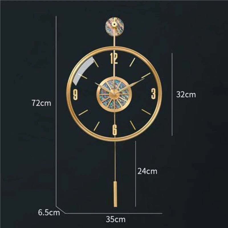 Large Metal Wall Clocks Silent Elegant Luxury Design Clocks Wall Modern Aesthetic Arts Watches Living Room Clock Decorative