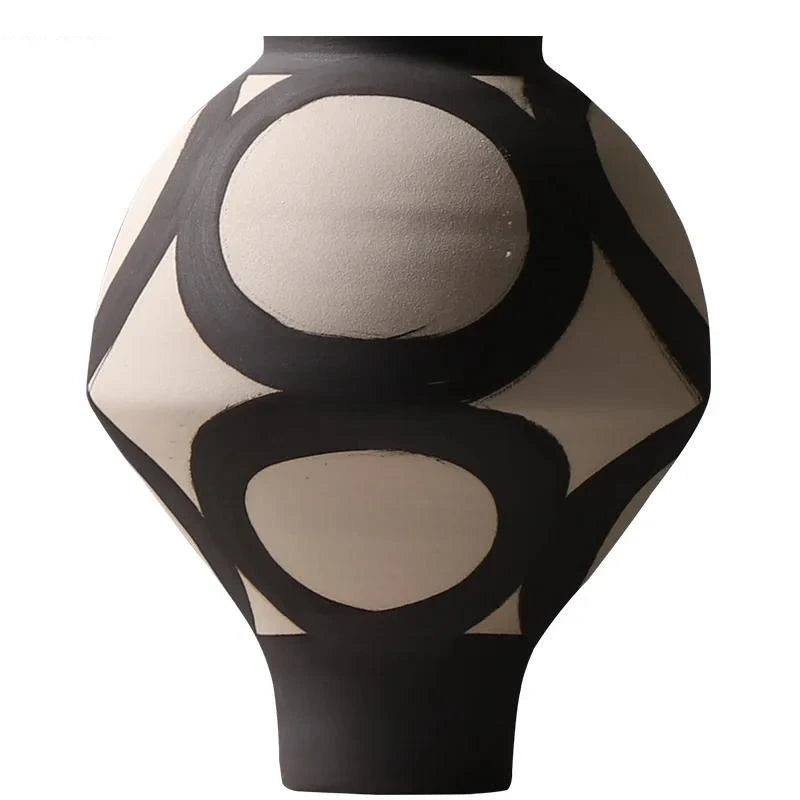 Hand Painted Ceramic Vase Living Room Tabletop Flower Ware Decoration Frosted Arrangement Home