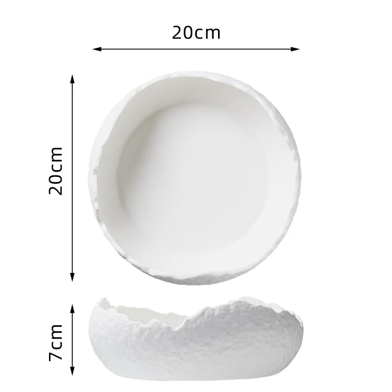 Ceramic Eggshell Bowl Dessert Bowl Advanced Fine Fruit Salad Cold Dishes Bowl Hotel Tableware Molecular Cuisine