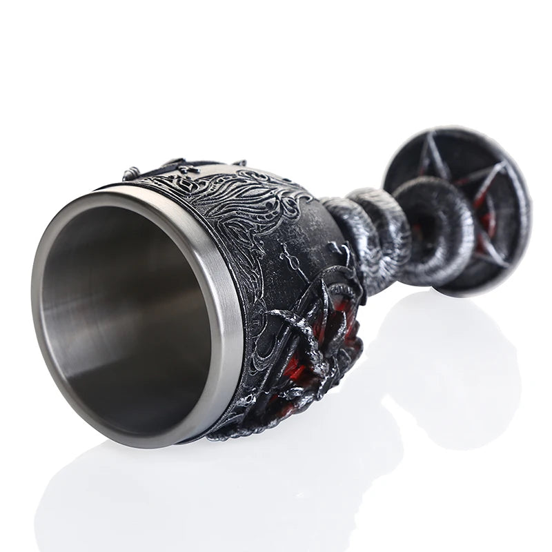 200ml Baphomet Wine Glass Buffmet Resin Stainless Steel Goblet Horn Cocktail Glasses Whiskey Cup Pub Bar Drinkware Dropshipping