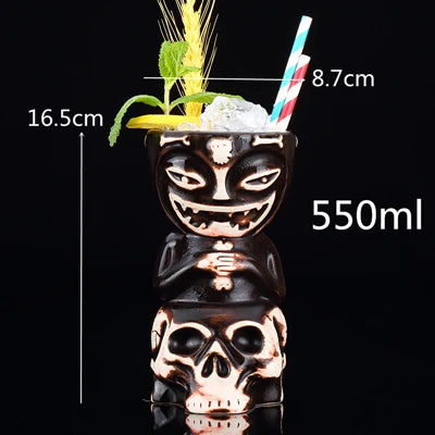 400ml Tiki Mugs Cocktail Cup Beer Wine Mug Ceramic Tiki Mugs Art Crafts Creative Hawaii Mugs
