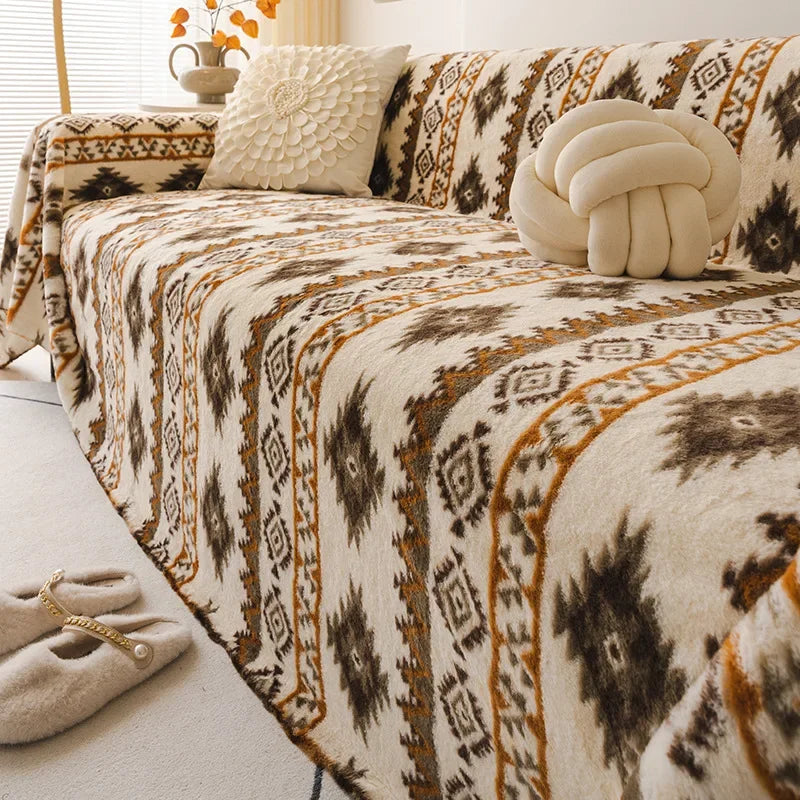 EIFLOY-Bohemia Sofa Towel Cover Blanket, 3 Seater, Thick, Universal Couch Slipcover, Armchair Furniture Protector, Anti Scratch