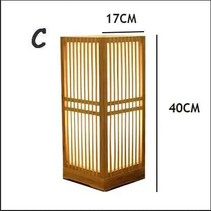 OUDELADI Warm bedside lamp Japanese-style Zen tea room lamps Bedroom tatami decor table lamps Living Room bamboo art desk lights