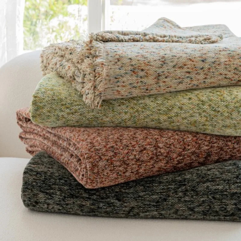 2025 All-Season Universal Full Coverage Non-Slip Couch Chenille Solid Couch Camping Blanket Vintage Solid Color Sofa Cover