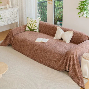 2025 All-Season Universal Full Coverage Non-Slip Couch Chenille Solid Couch Camping Blanket Vintage Solid Color Sofa Cover