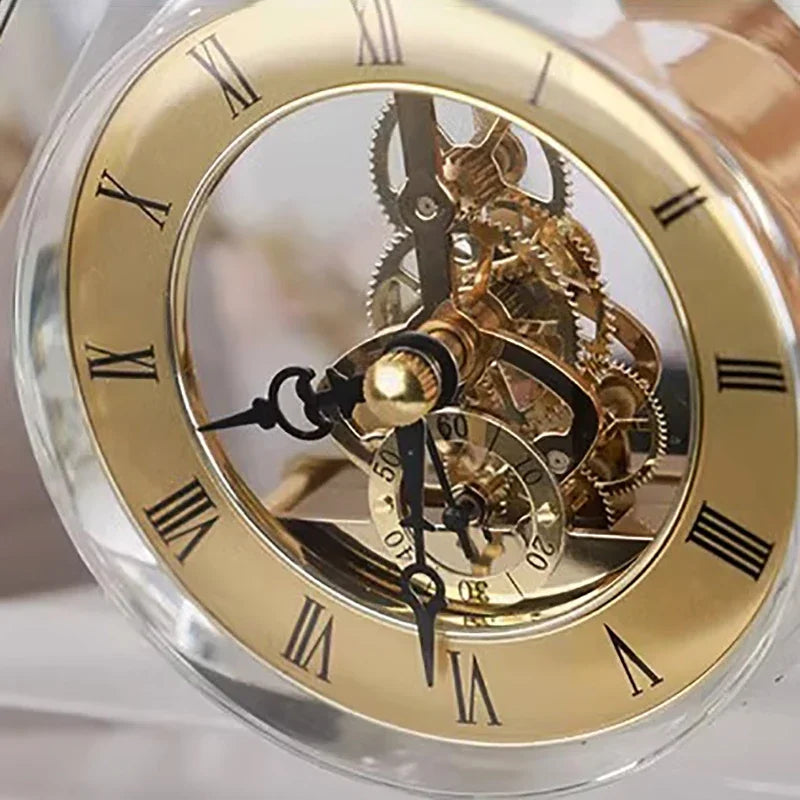 Nordic Crystal Silent Table Clock Aesthetic Tabletop Clocks Luxury Gaming Room Decoration Furniture Accessories Products 2024