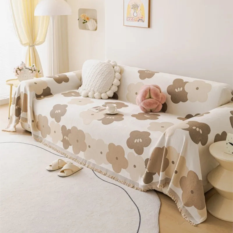 Sofa Covers Chenille Flower Sofa Mats Throw Blankets 2025 All-season Camping Picnic Blanket Cover Sofa Cover housses de canapé