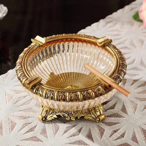 European Style Retro Glass Vase Upscale Dried Flower Vase Household Living Room Desktop Decor Flower Arrangement Vase