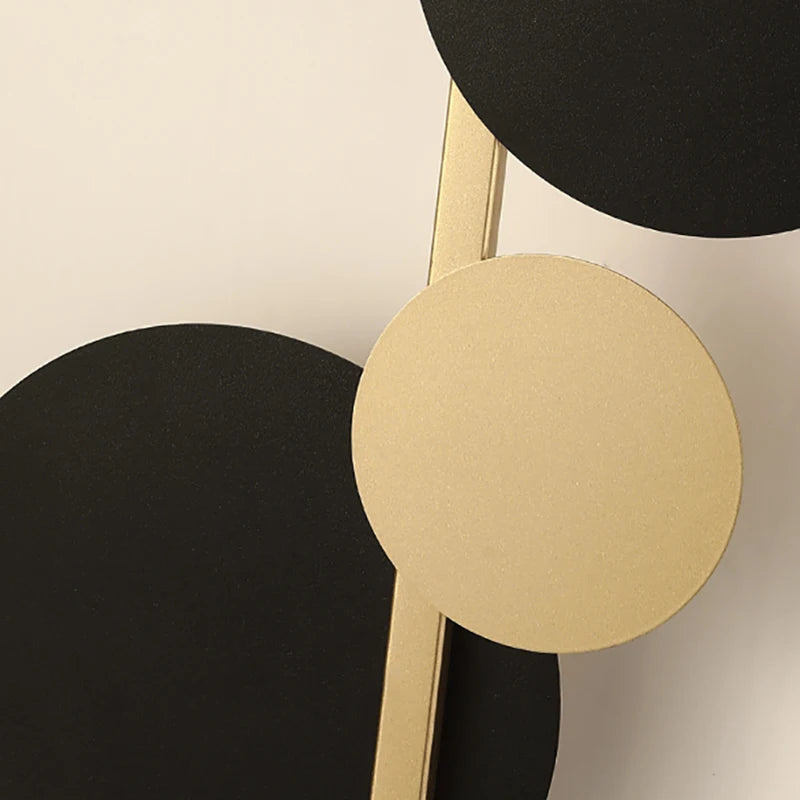 Nordic Creative  Acrylic Black Gold LED Clock  Wall Light Bedroom Dining Room Living Room Lighting Fixtures