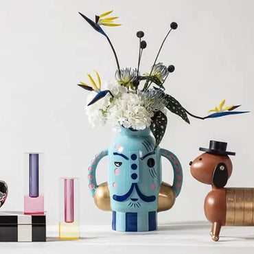 Abstract Character Vase Unique Design Decoration Vases Living Room Dried Flowers Terrarium Elegant Interior Desktop Ornaments
