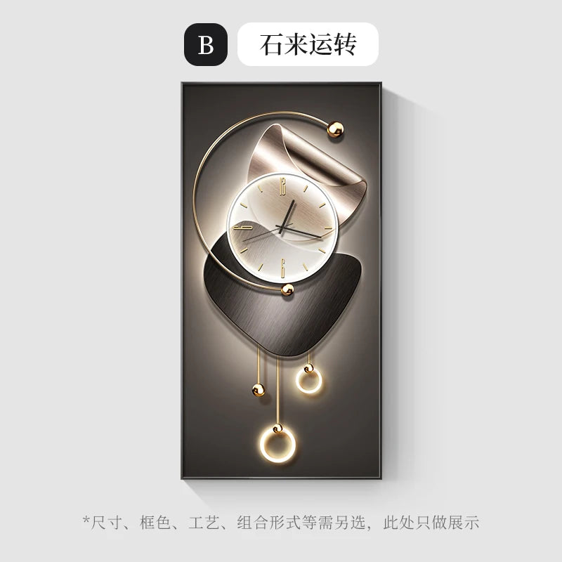 Modern Design Wall Clock Living Room Entrance Corridor Wall Decor Mute Digital Clock Large Abstract Hanging Painting Wall Watch