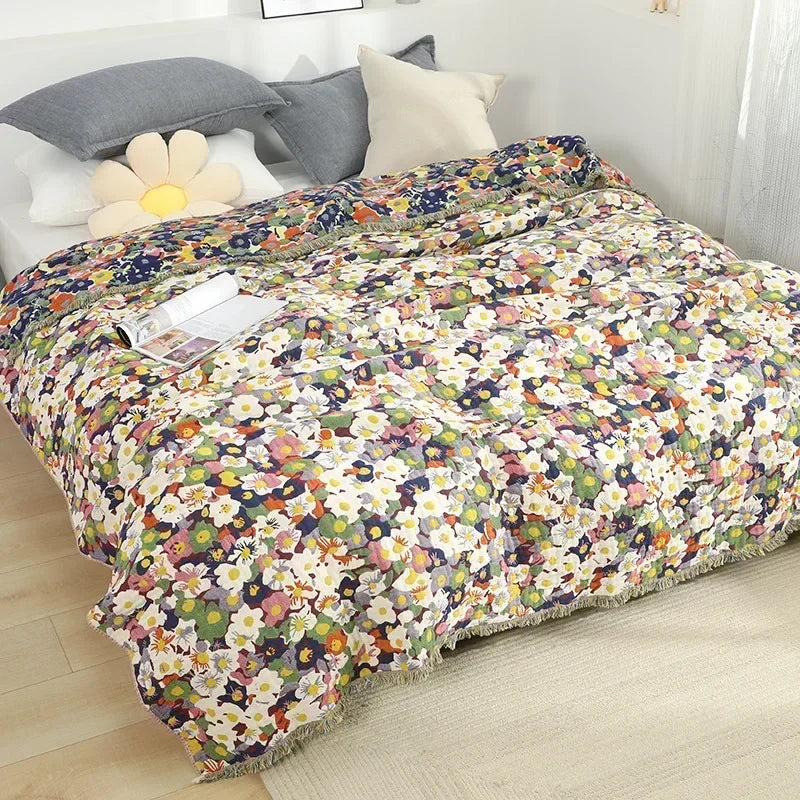 Japanese Cotton Double-sided Sofa Cover Throw Blanket For Bed Towel Cover Four Seasons General Quilt Bed Sheet Travel Blanket