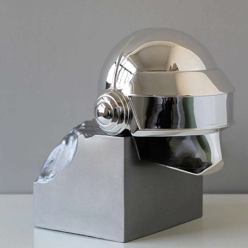 Helmet Electroplating Figurines Creative Art Aesthetic Luxury Ornaments Nordic Accessories Modern Sculptures Living Room