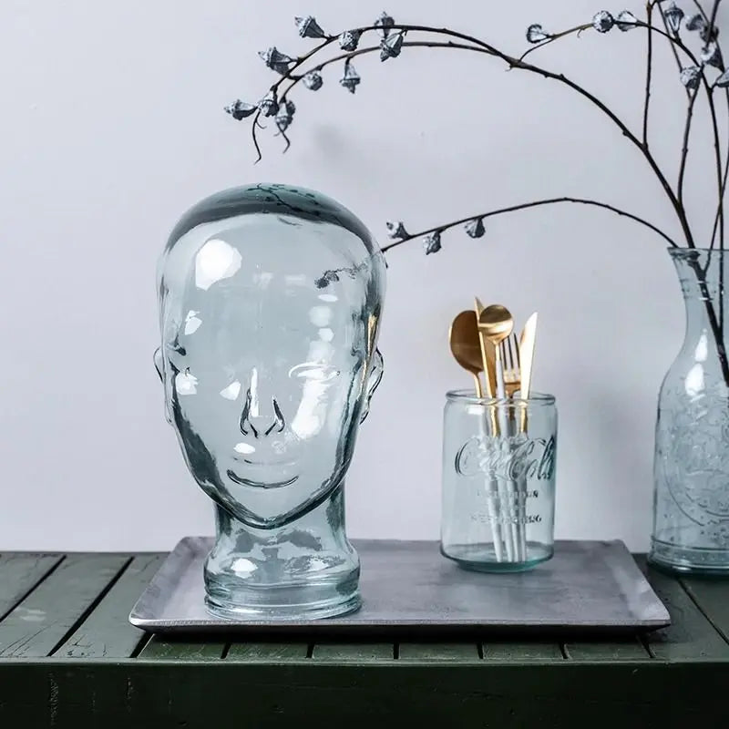 Creative Glass Figurines Art Head miniature Storage Ornaments Aesthetic Luxury Sculptures Modern Nordic Accessories Funny