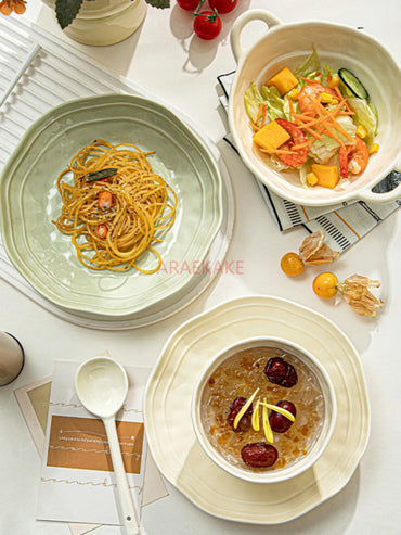 Cream style bowl and plate set, a particularly beautiful new type of bowl, couple tableware set