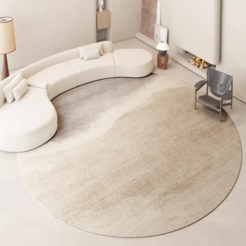 Cream Style Carpets for Living Room Thicken Plush Bedroom Decor Round Carpet Fluffy Soft Lounge Floor Mat Washable Cloakroom Rug