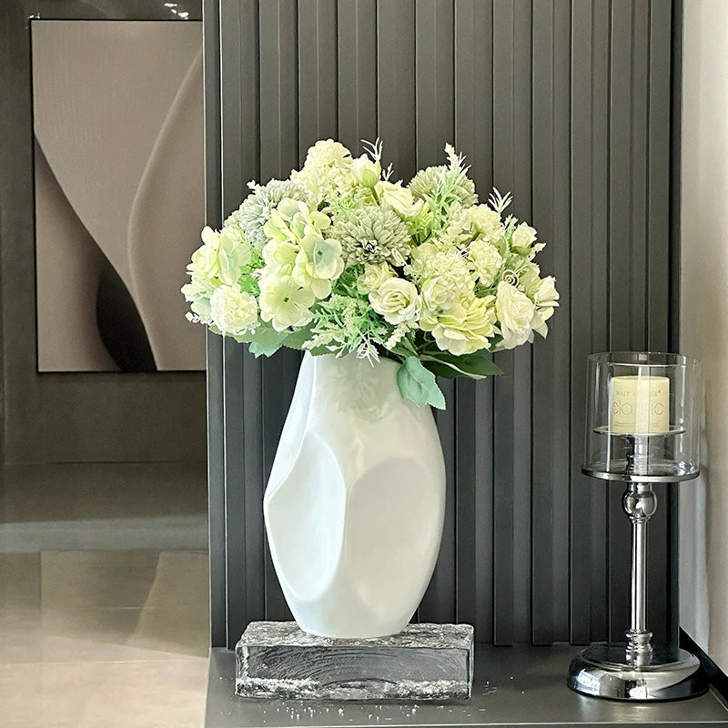 Wabi-sabi style retro ceramic vase decoration, living room ornaments, entrance hall TV cabinet, flower arrangement, hydroponic