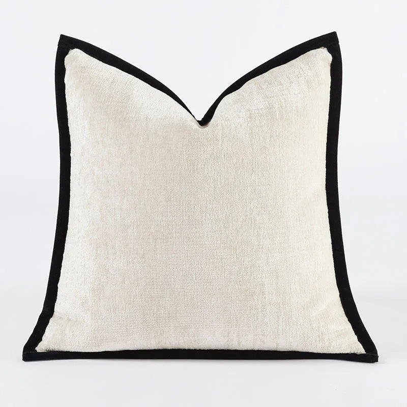 White Black Cushion Cover Jacquard Luxury Comfortable Pillow Covers Decorative for Sofa Chair Bed Home Room Decor Pillowcase