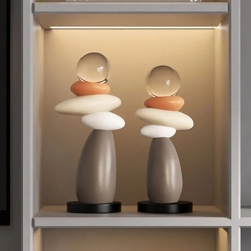 Modern Stone Figurines Resin Good Luck Book Nook Miniatures Living Room Office Aesthetic Decoration Accessories Gifts for Couple