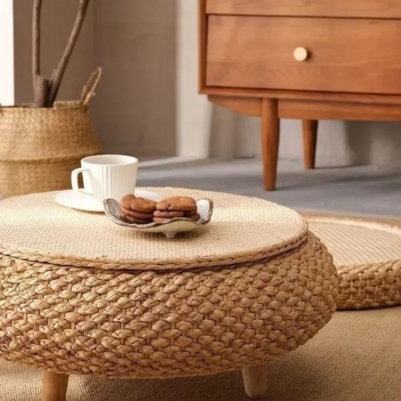 Bamboo Weave Coffee Table with Hidden Storage – view 6, modern home furniture