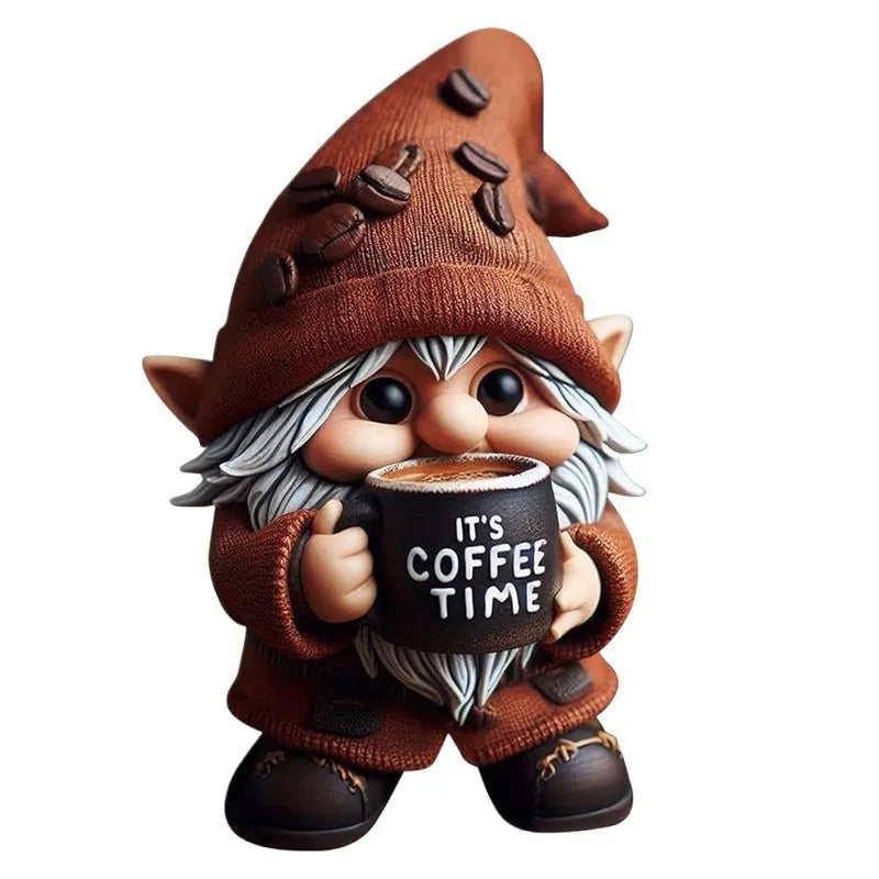 Coffee Gnomes Figurines Creative Figure Sculptures Modern Miniature Ornaments Luxury Aesthetic Accessories Home Decorations