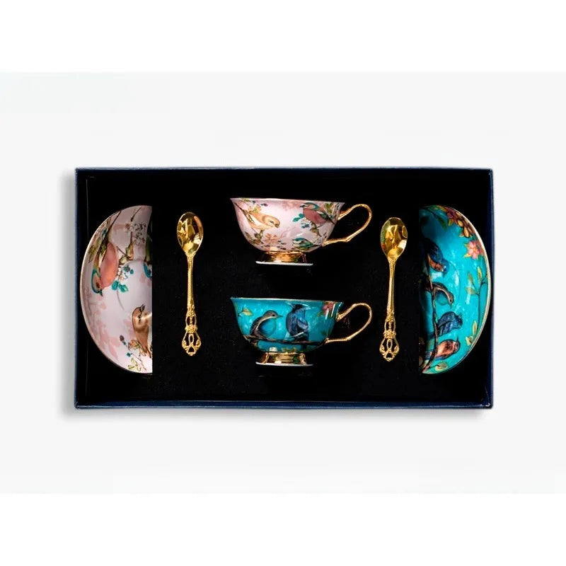 Bone China Coffee Cup Set, Rustic Style Afternoon Tea Cup, High Aesthetic Value, Light Luxury, Exquisite Gift