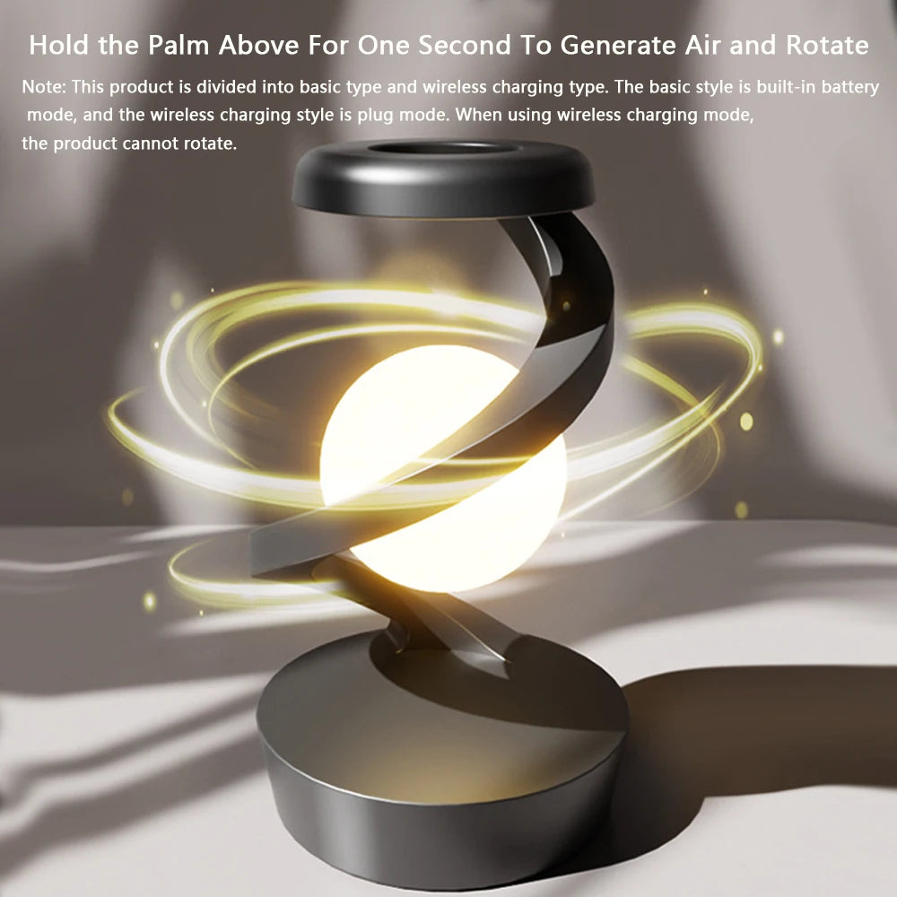 Floating Levitation Globe LED Lamp Novelty Ball Light  Wireless Charger Decorative Light for Bedroom/office Home Decor Lamps