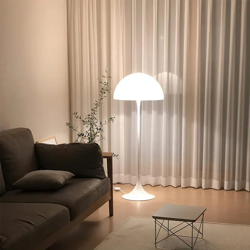 Danish Designer Cream Style White Floor Lamp Personalized Ins Simple Study Living Room Bedroom Bedside Mushroom Table Led Lights