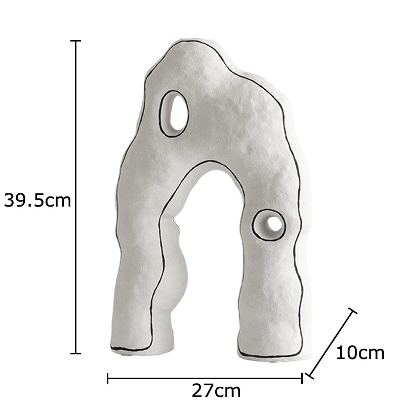 Creative Shape Hollow Ceramic Vase Table Decoration Artificial Flower Decorative Flowers Arrangement Vases Room Aesthetic Decor