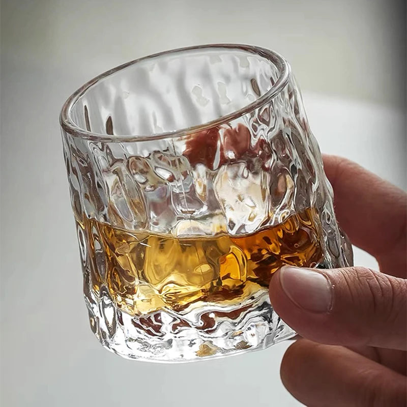 Spinning Whiskey Glass Whiskey Tumblers, Old Fashioned Scotch & Bourbon Glasses,Whisky Brandy Cups for Home Party Wine Glass