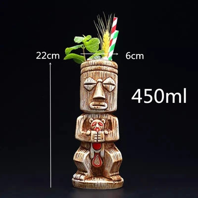 400ml Tiki Mugs Cocktail Cup Beer Wine Mug Ceramic Tiki Mugs Art Crafts Creative Hawaii Mugs