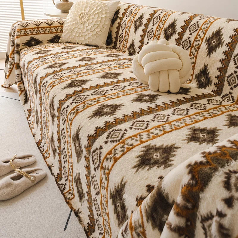 EIFLOY-Bohemia Sofa Towel Cover Blanket, 3 Seater, Thick, Universal Couch Slipcover, Armchair Furniture Protector, Anti Scratch