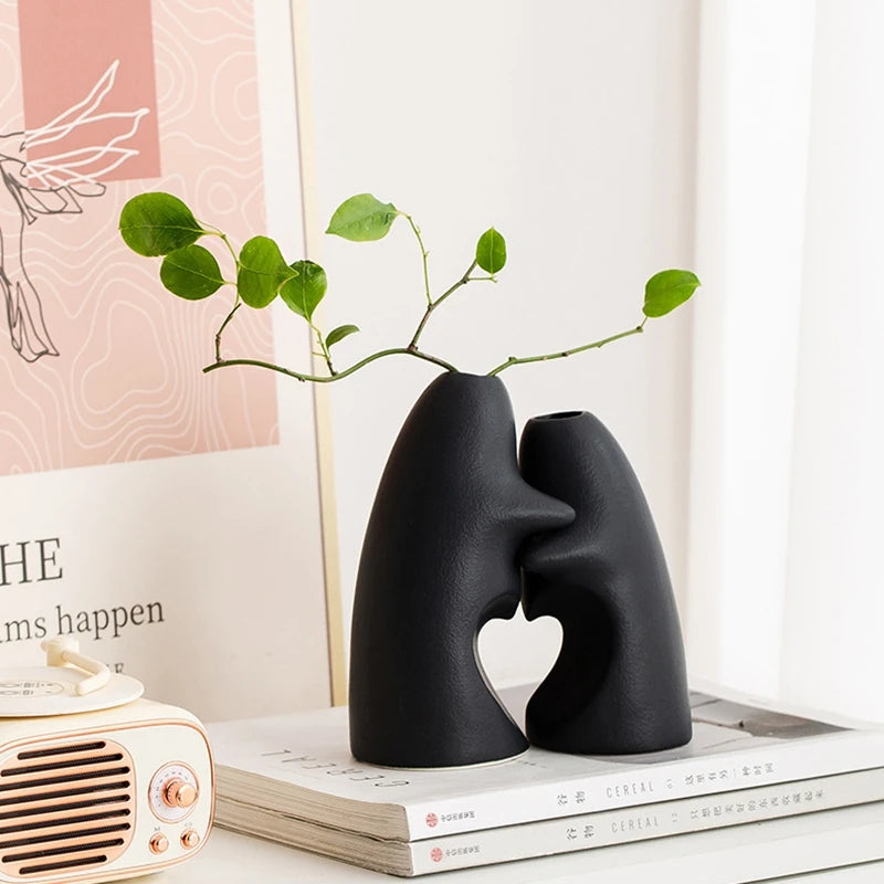 Art Hug Ceramics Vase Japanese Style Ceramics Vase Desktop Ornament Vase Flower Arrangement Vase Modern Table Decorative Vase