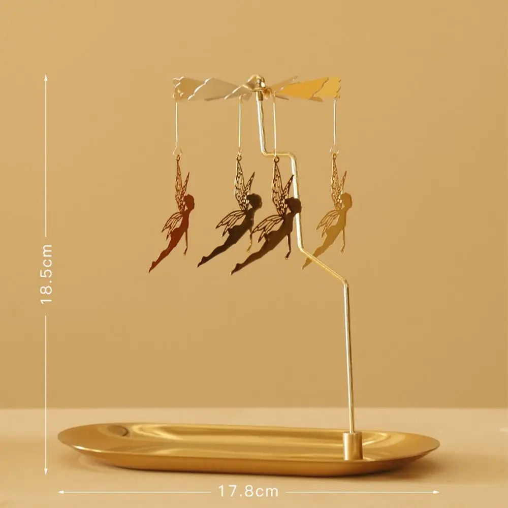 Romantic Gold Color Rotating Candle Holder Metal Tealight Candlestick Holder Wedding Party Home Decoration