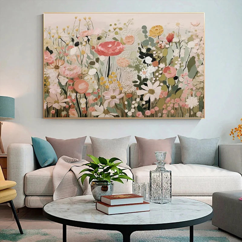 Thick Texture Flower Picture Dafeng Oil Painting Handmade Abstract Oil Painting on Canvas Wall Art Home Decoration Unframed