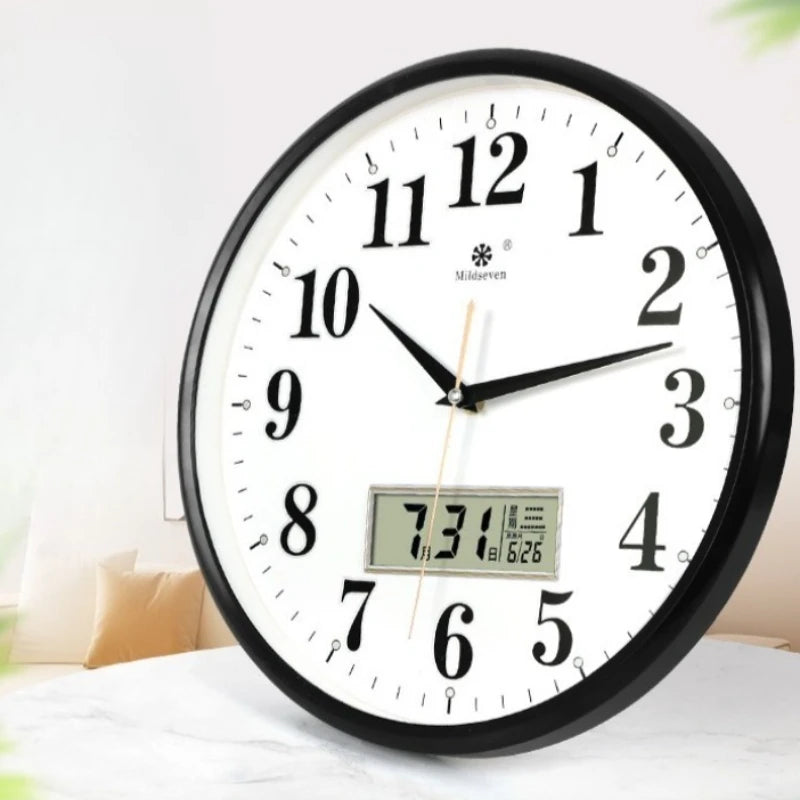 Calendar Wall Clock Modern Wall Watch Luxury Minimalist Elegant Decorative Clocks Interior Silent Aesthetic Living Room Watches