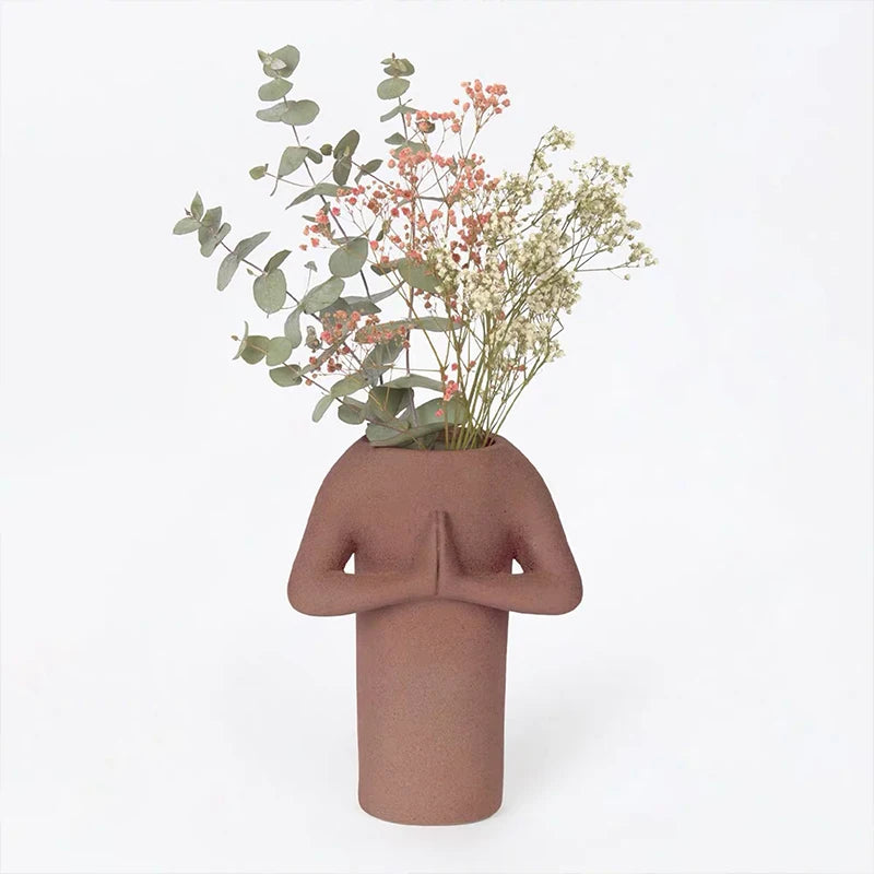 Aesthetic Luxury Vase Tulipe New Style Ceramic General Vases Nordic Flowers Decoration Salon Maison Luxe Minimalist Living Room